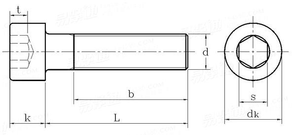 GB70.1-2000標(biāo)準(zhǔn)圓柱頭內(nèi)六角螺絲國(guó)標(biāo)號(hào)